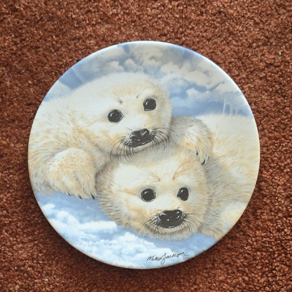 Baby Seals By Mike Jackson Seal Pup Royal Grafton Collectors Decorative Plate